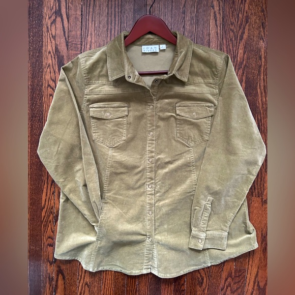 Joan Rivers Cotton Corduroy Shirt - Picture 1 of 12